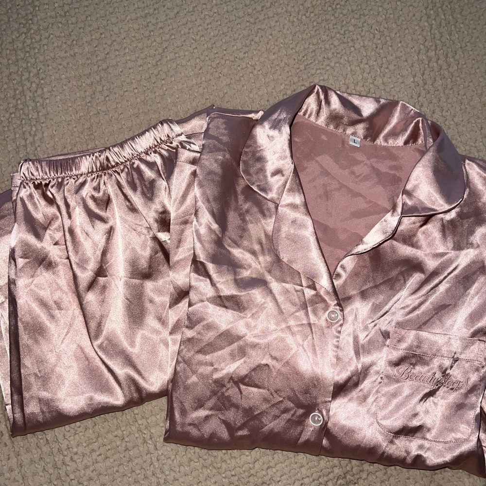 Womens Satin Pajama Set